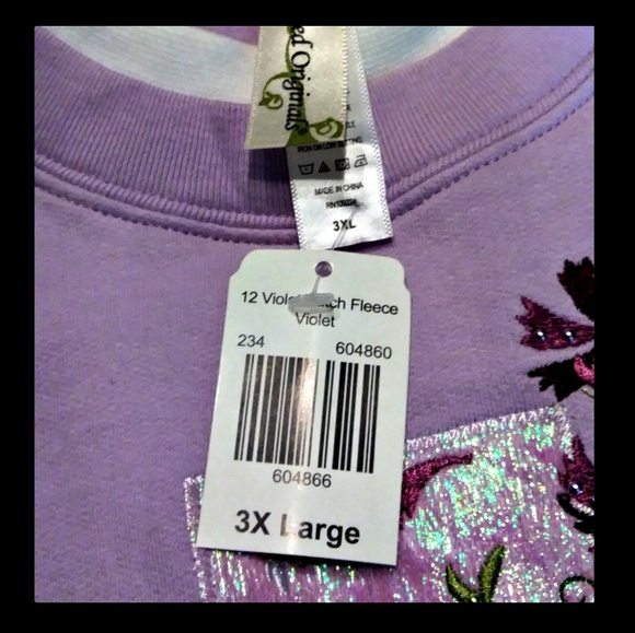 Design Originals Layered Look Lavender Sweatshirt - Picture 5 of 6